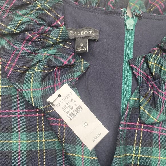 NWT Talbots Plaid Sheath Dress - Picture 9 of 13